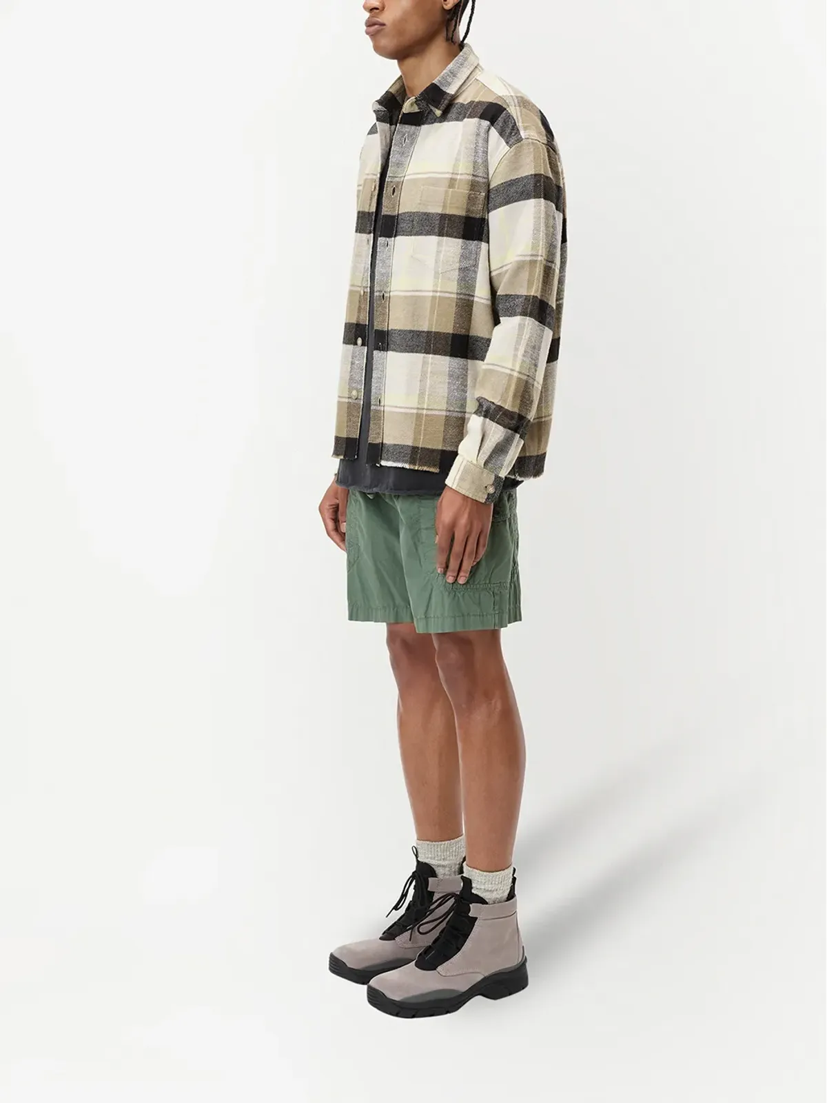 John Elliott チェックプリントボタンアップシャツ - 画像3