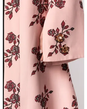 Macgraw St Peters 花柄プリント シルク ローブ（ピンク） - サムネイル5