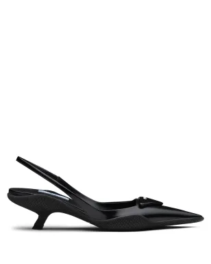 Prada トライアングルパッチ・スリングバックパンプス - サムネイル1
