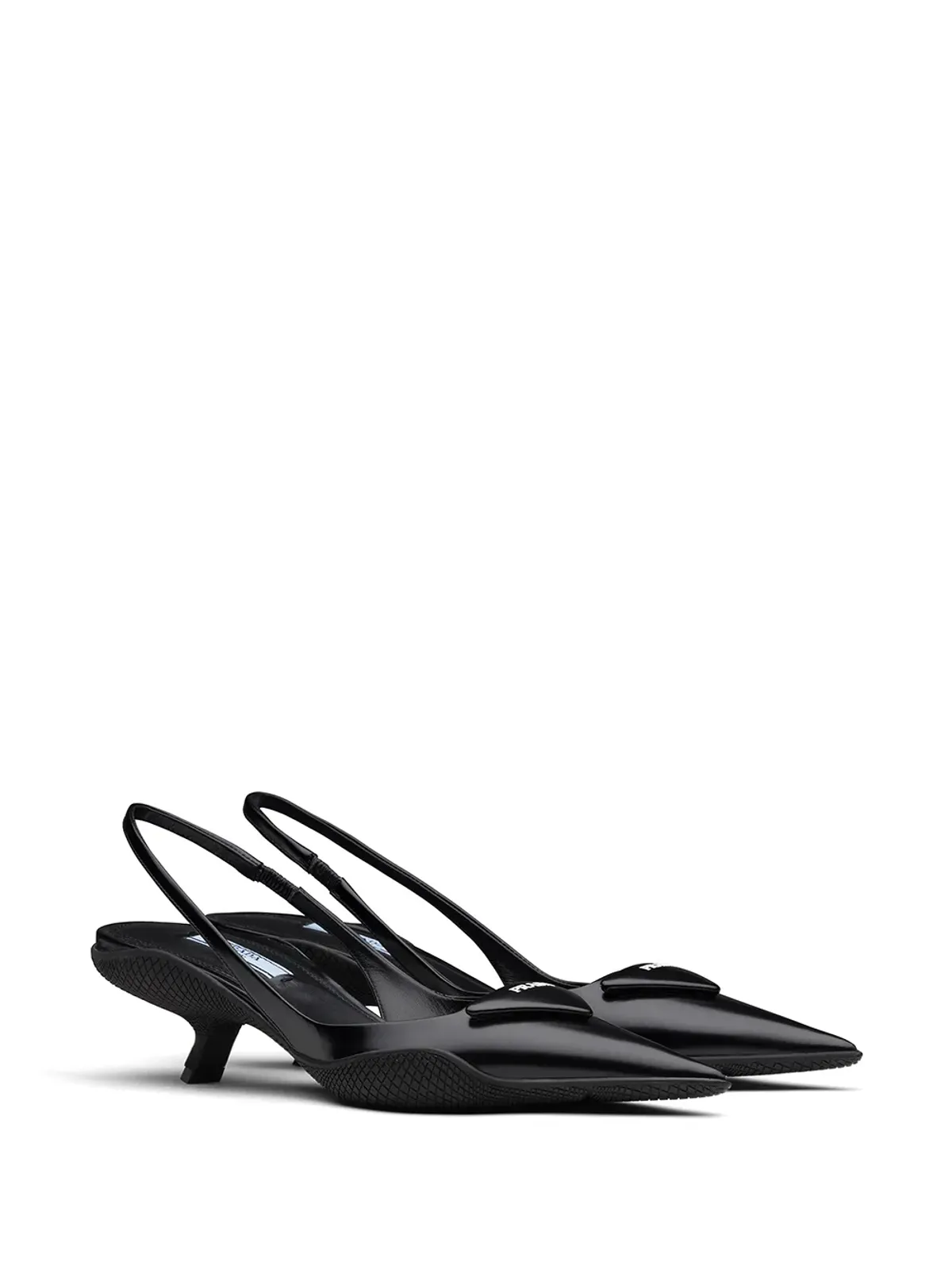 Prada トライアングルパッチ・スリングバックパンプス - 画像2
