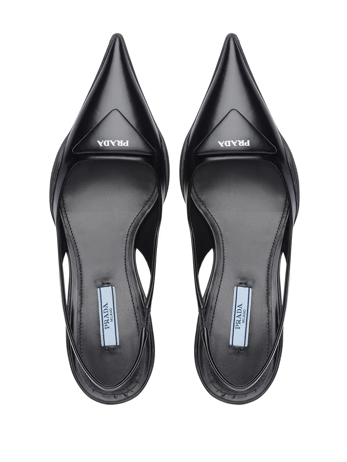 Prada トライアングルパッチ・スリングバックパンプス - 画像4