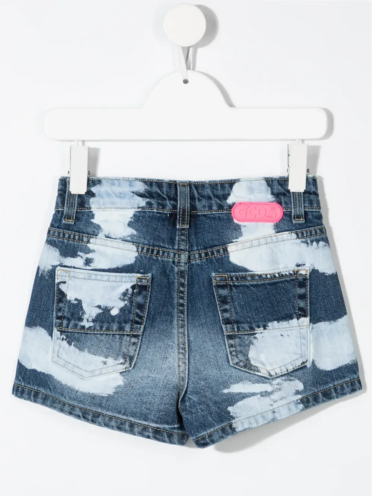 Gcds Kids painted denim shorts - Blue - 画像2