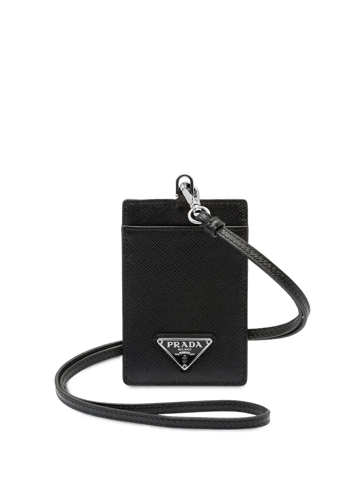 Prada サフィアーノレザー バッジホルダー ブラック - 画像1