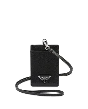 Prada サフィアーノレザー バッジホルダー ブラック - サムネイル1