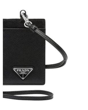 Prada サフィアーノレザー バッジホルダー ブラック - サムネイル3