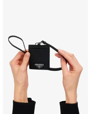 Prada サフィアーノレザー バッジホルダー ブラック - サムネイル4