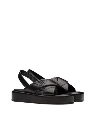 Prada キルテッドフラットサンダル - ブラック - サムネイル2