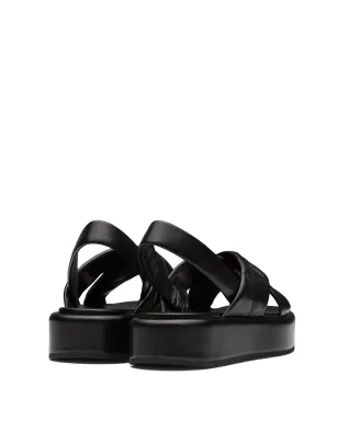 Prada キルテッドフラットサンダル - ブラック - サムネイル3