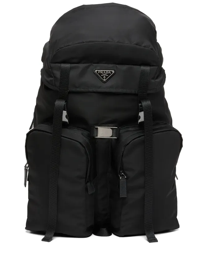 Prada Prada リ-Nylon マルチポケットバックパック - ブラックの商品画像
