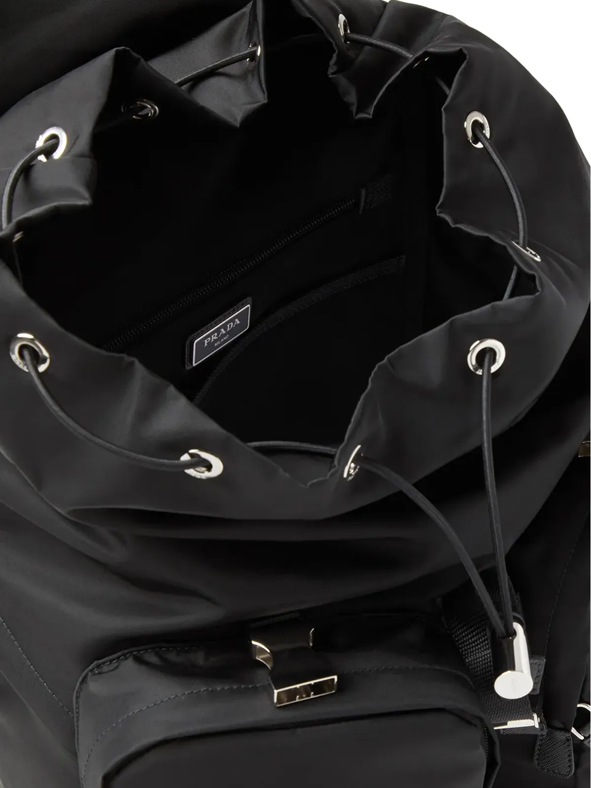 Prada リ-Nylon マルチポケットバックパック - ブラック - 画像4