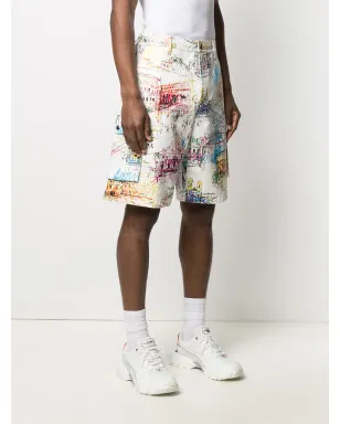 Valentino Garavani ローマスケッチプリント Bermudaショーツ - White - サムネイル3