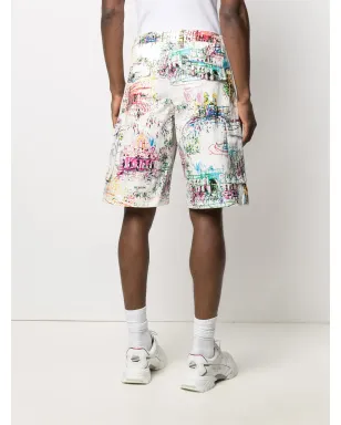 Valentino Garavani ローマスケッチプリント Bermudaショーツ - White - サムネイル4