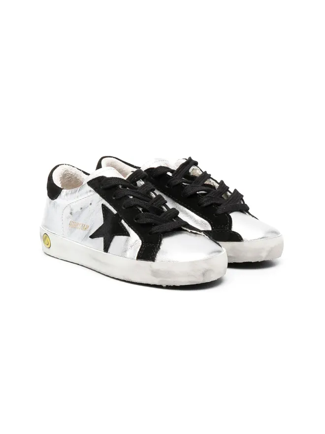 Golden Goose Kids Golden Goose Kids Superstar distressed sneakers - Silverの商品画像