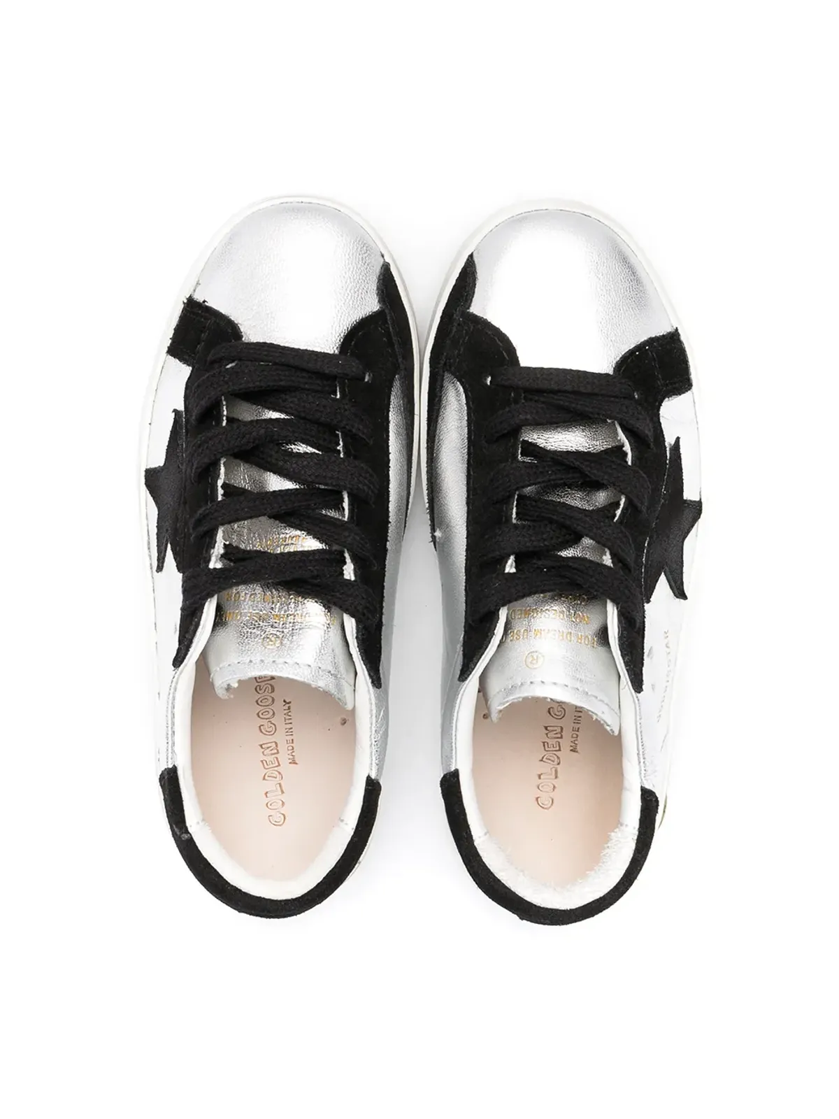 Golden Goose Kids Superstar distressed sneakers - Silver - 画像3