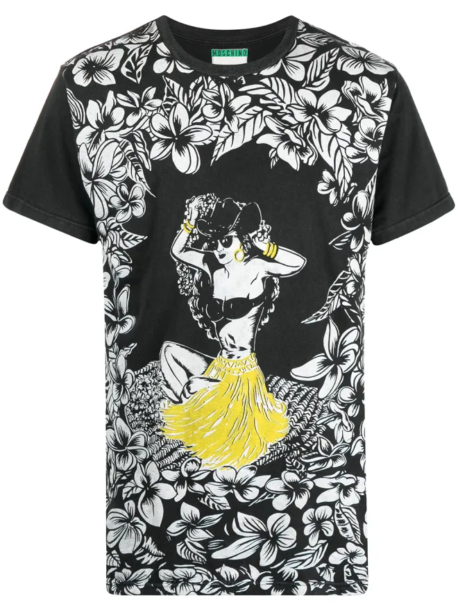 Moschino Pre-Owned Moschino Pre-Owned 1990年代 ハワイアンプリント Tシャツ ブラックの商品画像