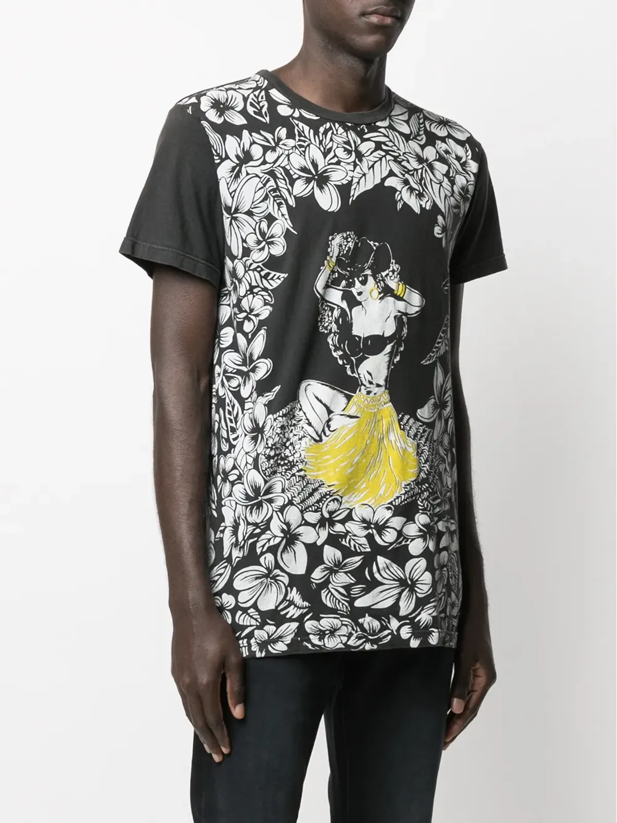 Moschino Pre-Owned 1990年代 ハワイアンプリント Tシャツ ブラック - 画像4