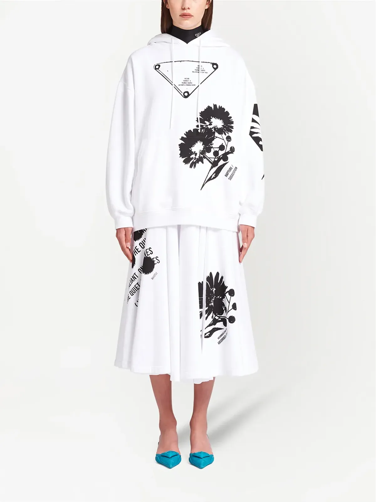 Prada グラフィックプリント ドローストリングフーディ - 画像2