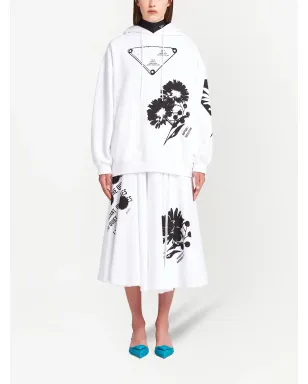 Prada グラフィックプリント ドローストリングフーディ - サムネイル2