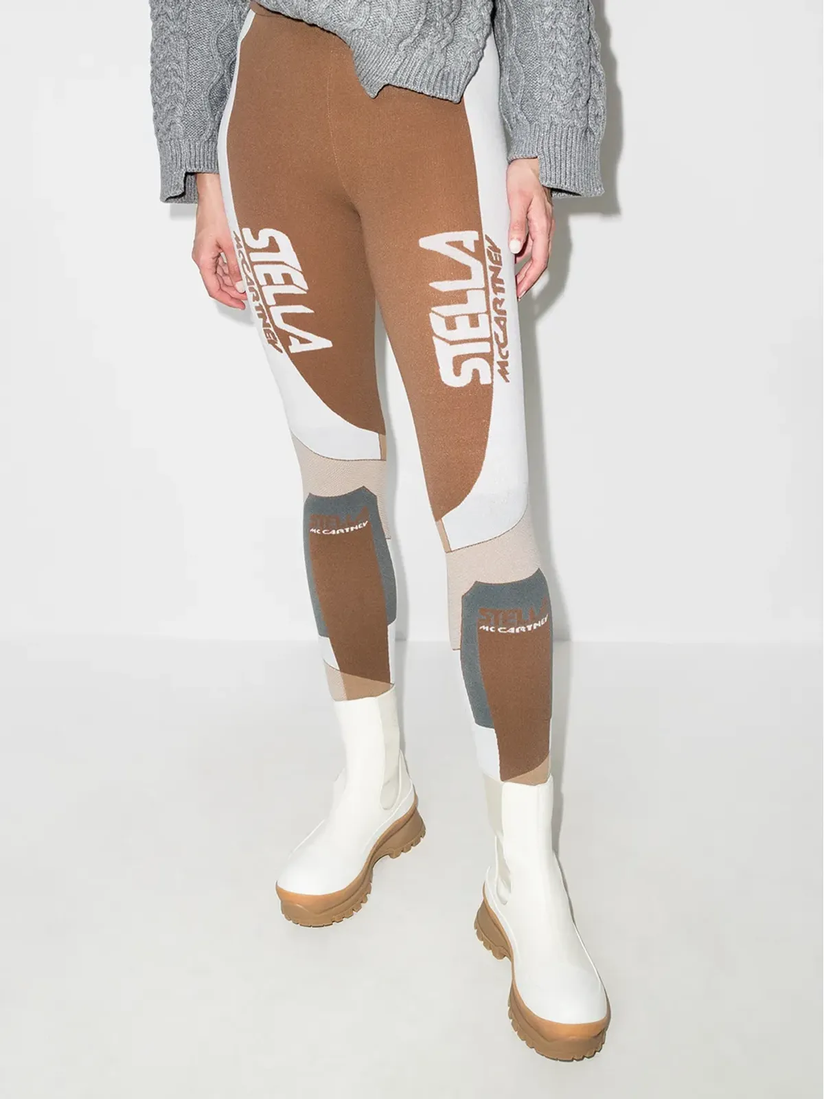 Stella McCartney インターシャニット・パネルレギンス - 画像2