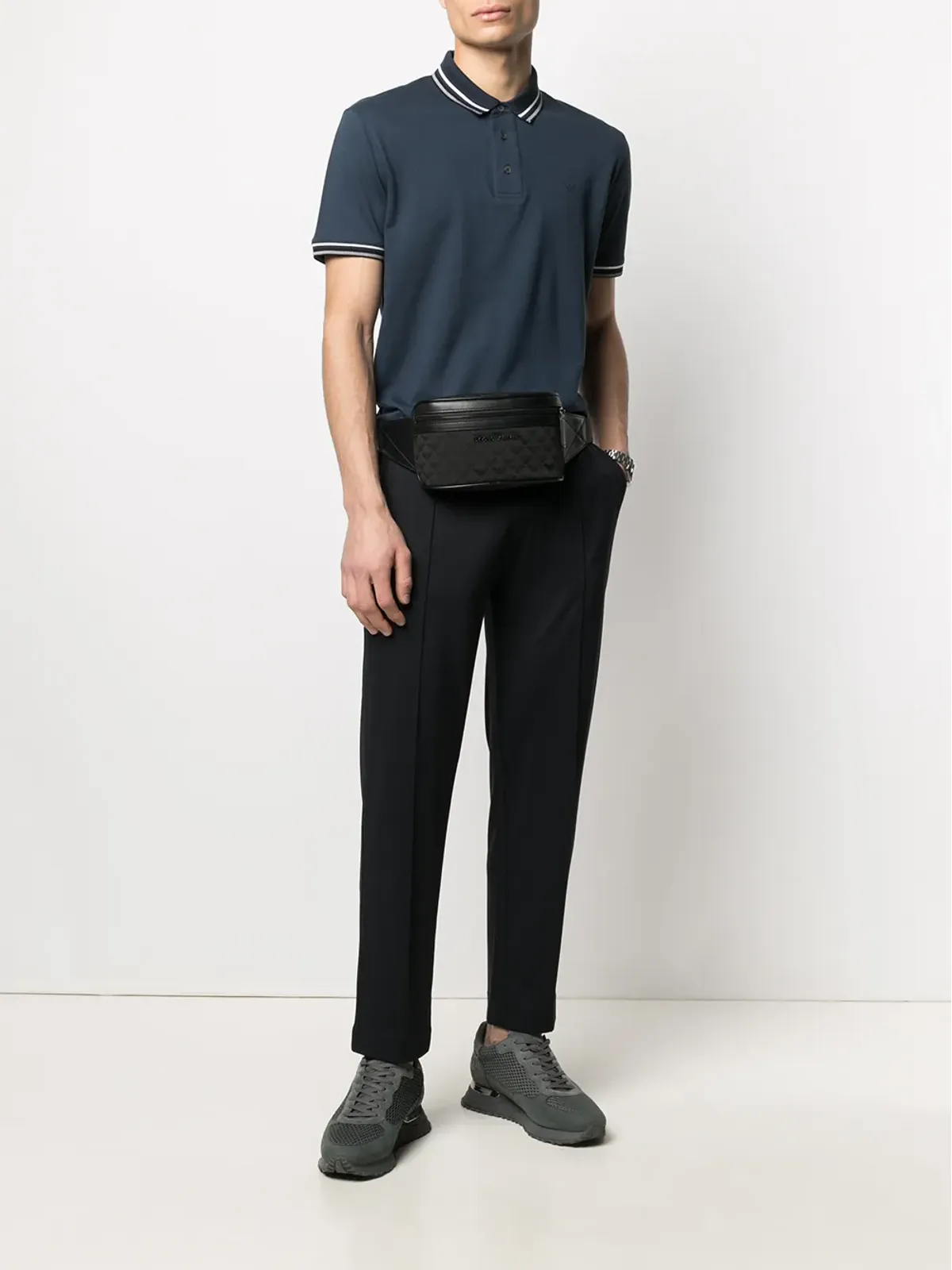 Emporio Armani monogram belt bag - Black - 画像2