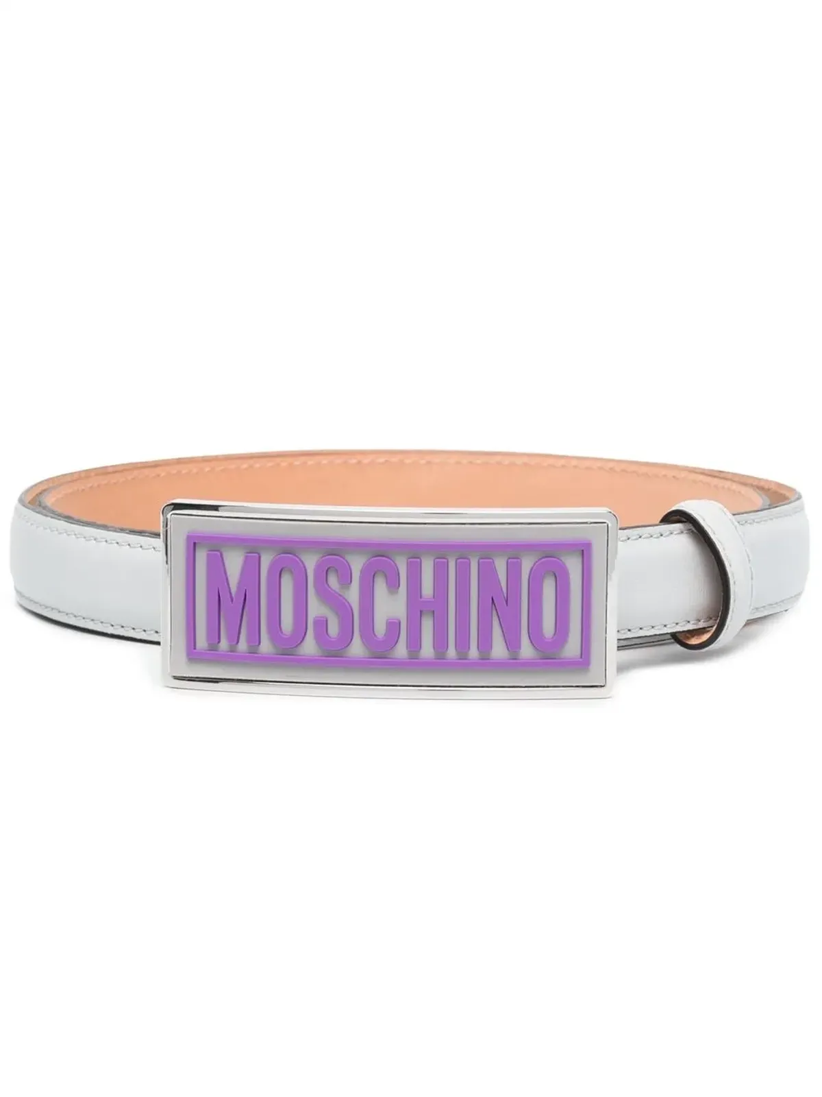 Moschino エナメルバックルベルト（グレー） - 画像1