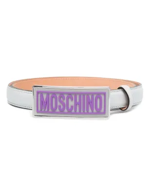 Moschino エナメルバックルベルト（グレー） - サムネイル1