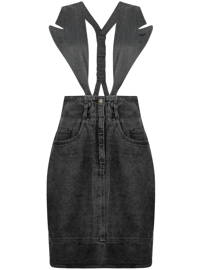 Moschino Pre-Owned Moschino ビンテージ 1990年代 取り外し可能ラペル付き デニムスカートの商品画像