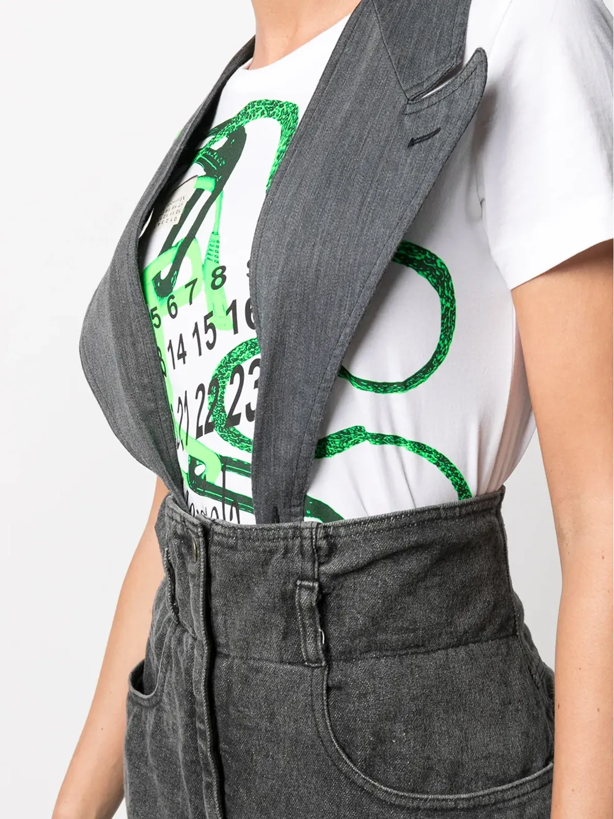 Moschino ビンテージ 1990年代 取り外し可能ラペル付き デニムスカート - 画像5