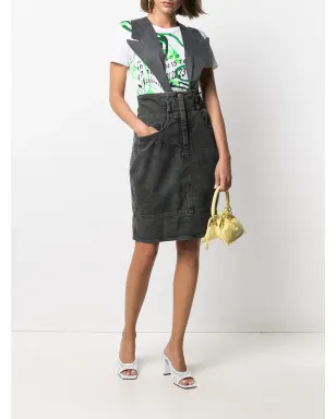 Moschino ビンテージ 1990年代 取り外し可能ラペル付き デニムスカート - サムネイル2