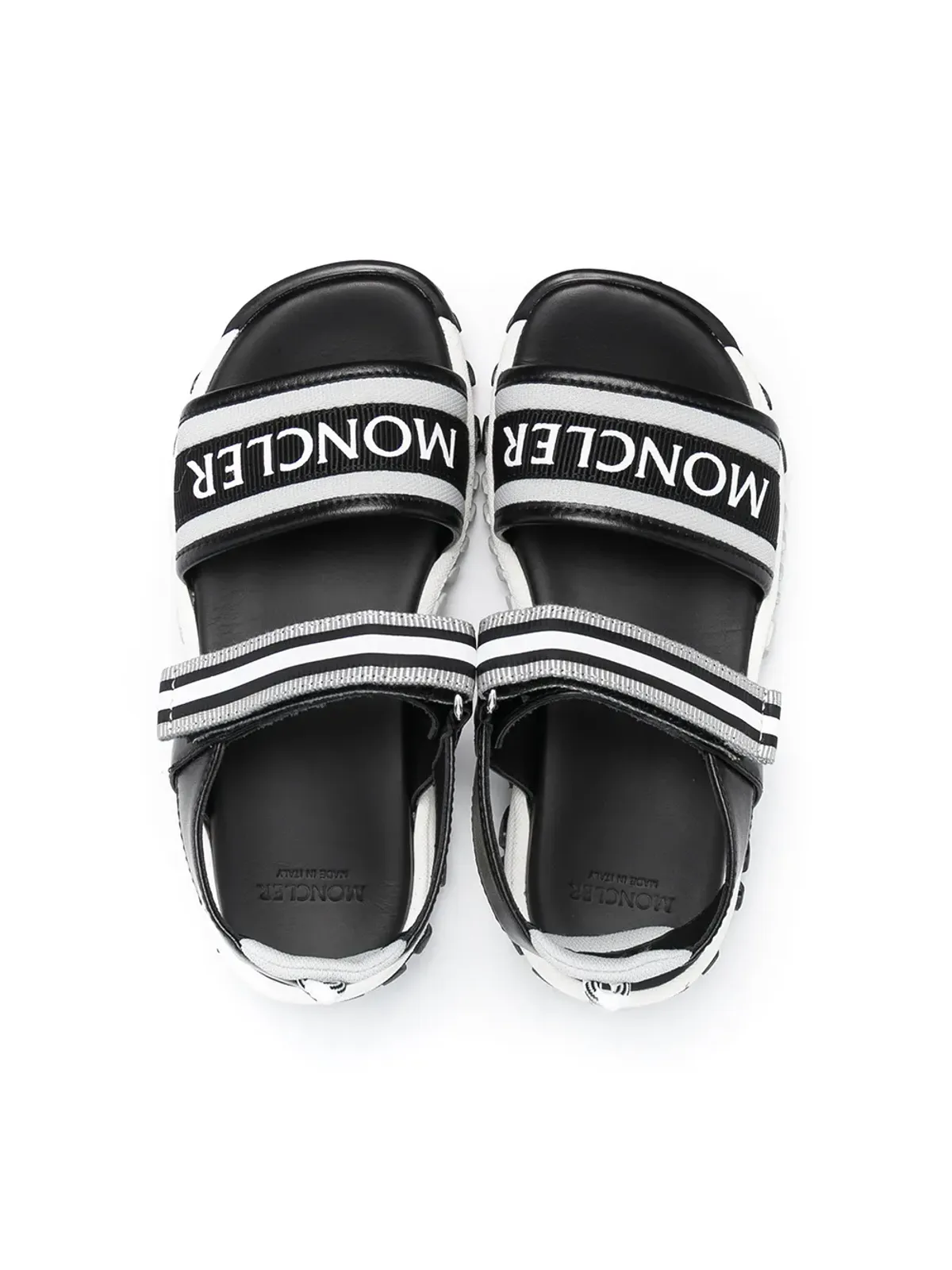 Moncler Enfant ロゴフロントストラップサンダル（ブラック） - 画像3