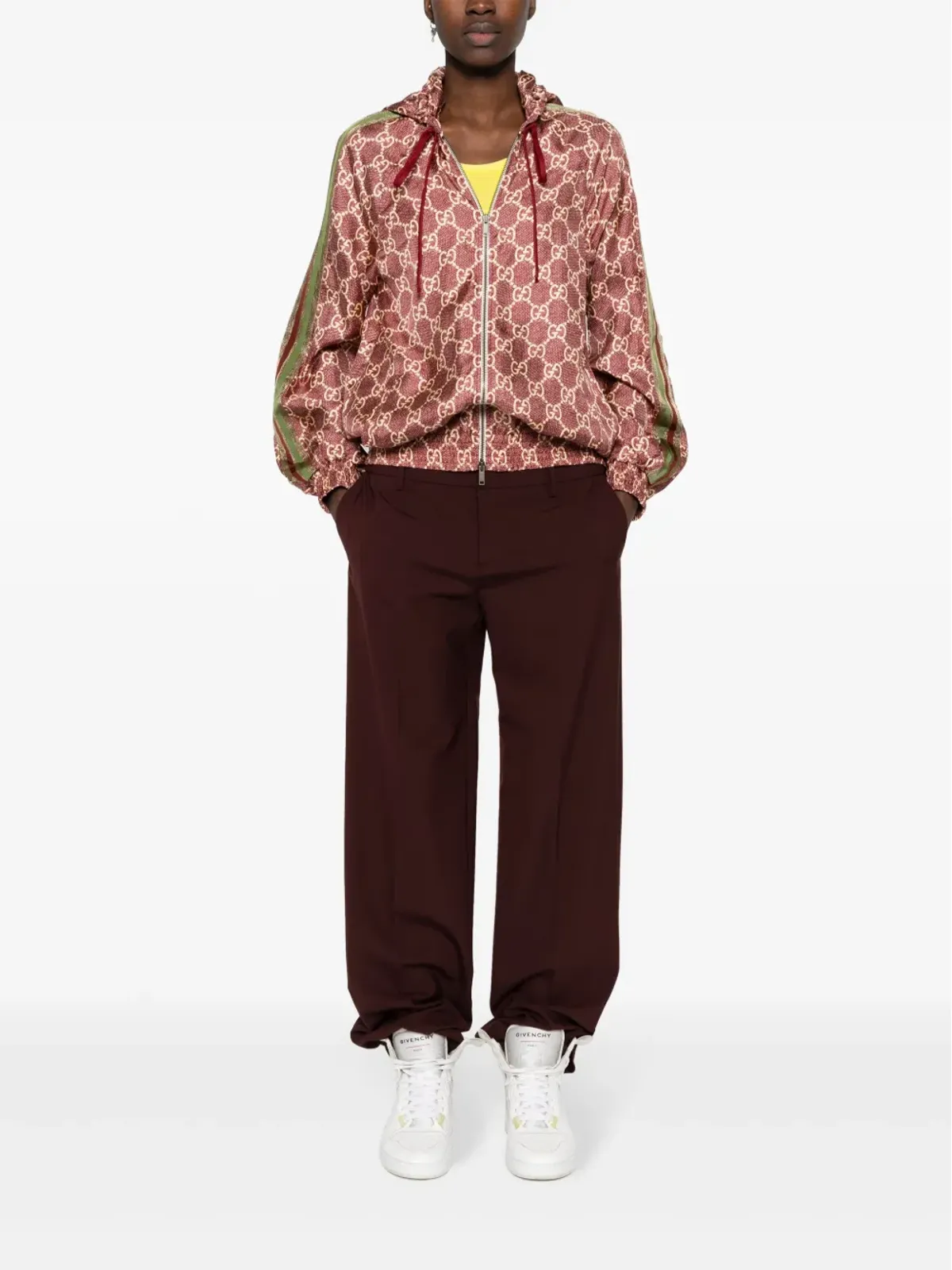 Gucci GG Supremeシルクジャケット - レッド - 画像2