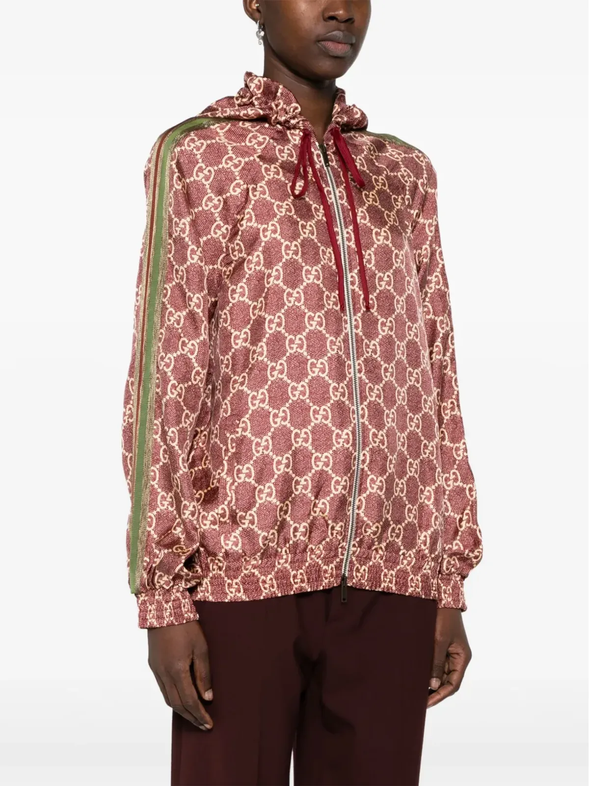 Gucci GG Supremeシルクジャケット - レッド - 画像3