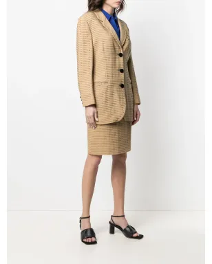 Giorgio Armani Pre-Owned 1990年代リブ編みスカートスーツ - サムネイル3