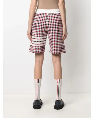 Thom Browne チェック柄ロゴパッチショーツ - サムネイル4