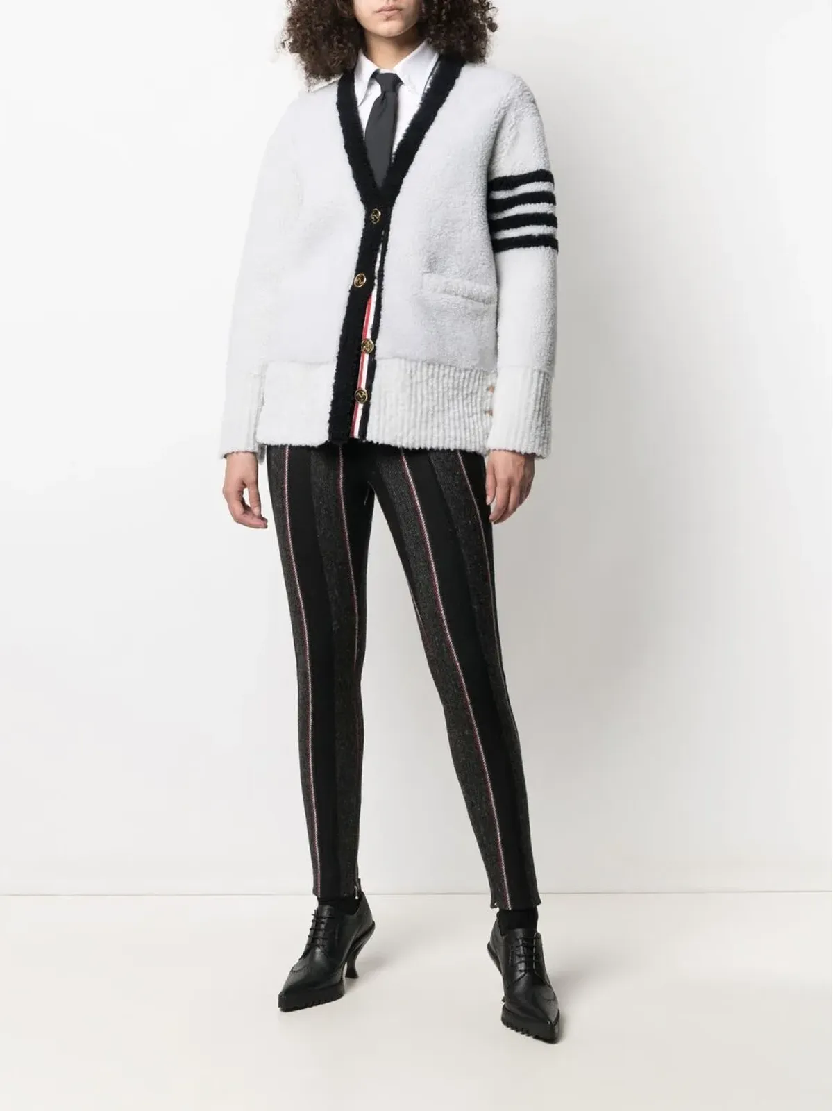 Thom Browne 4バー・ストライプ シアリング カーディガン - 画像2