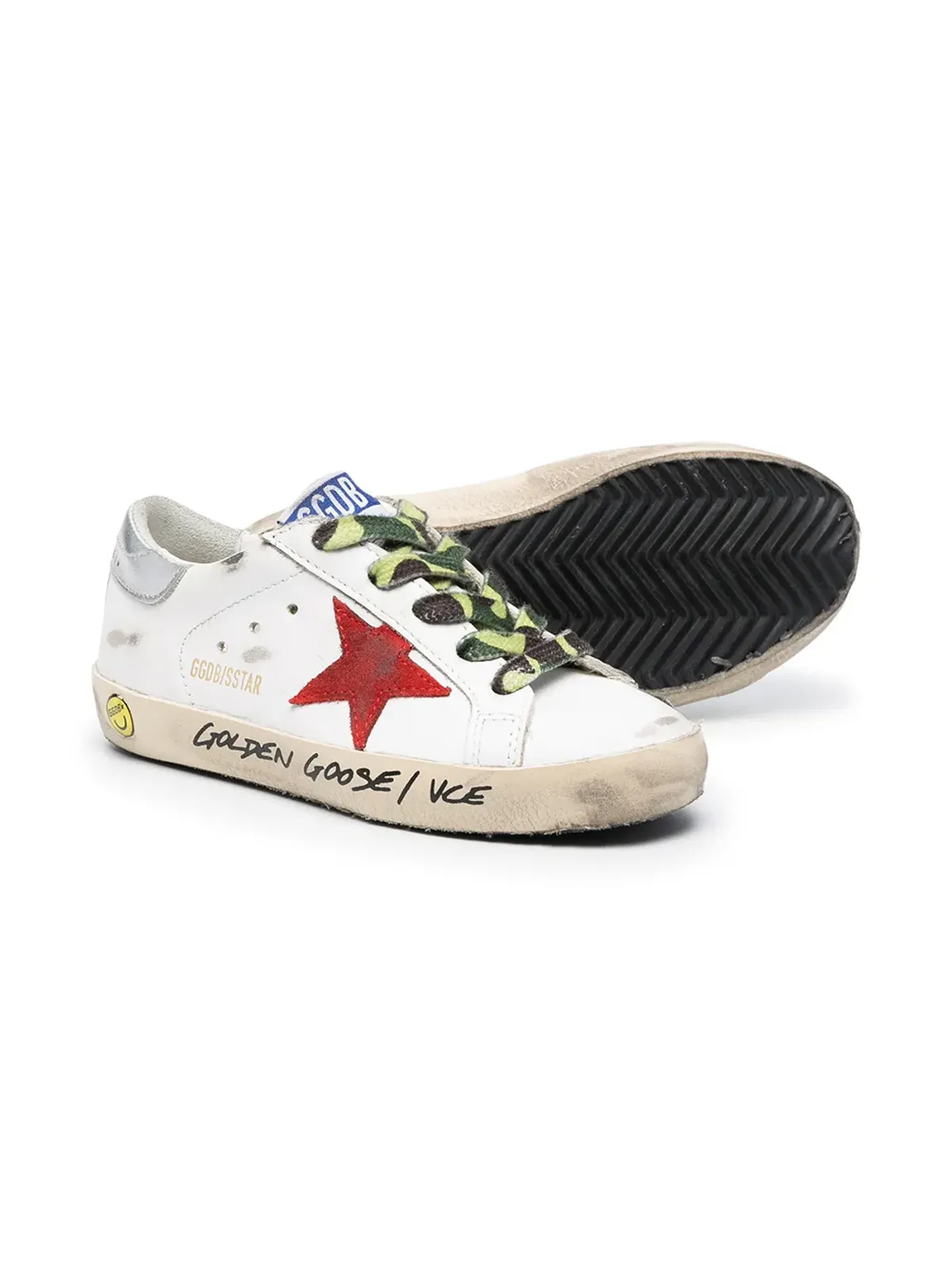 Golden Goose Kids ローカット カモフラージュ レースアップスニーカー - 画像2