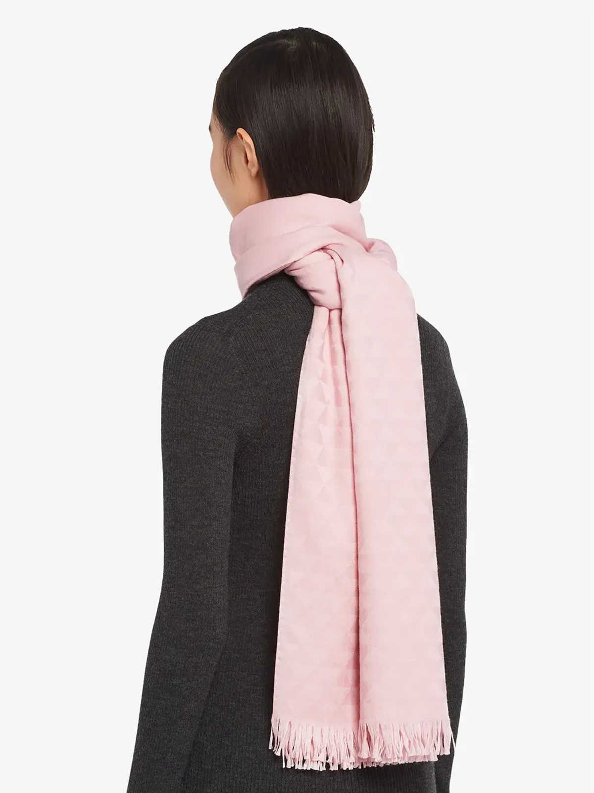 Prada トライアングルジャカード カシミヤ スカーフ - 画像2