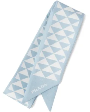 Prada 三角ロゴ ツイル スカーフ - サムネイル1