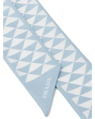 Prada 三角ロゴ ツイル スカーフ - サムネイル2