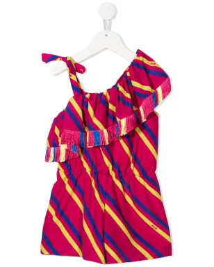 MSGM Kids ワンショルダー・ストライプドレス ピンク - サムネイル1