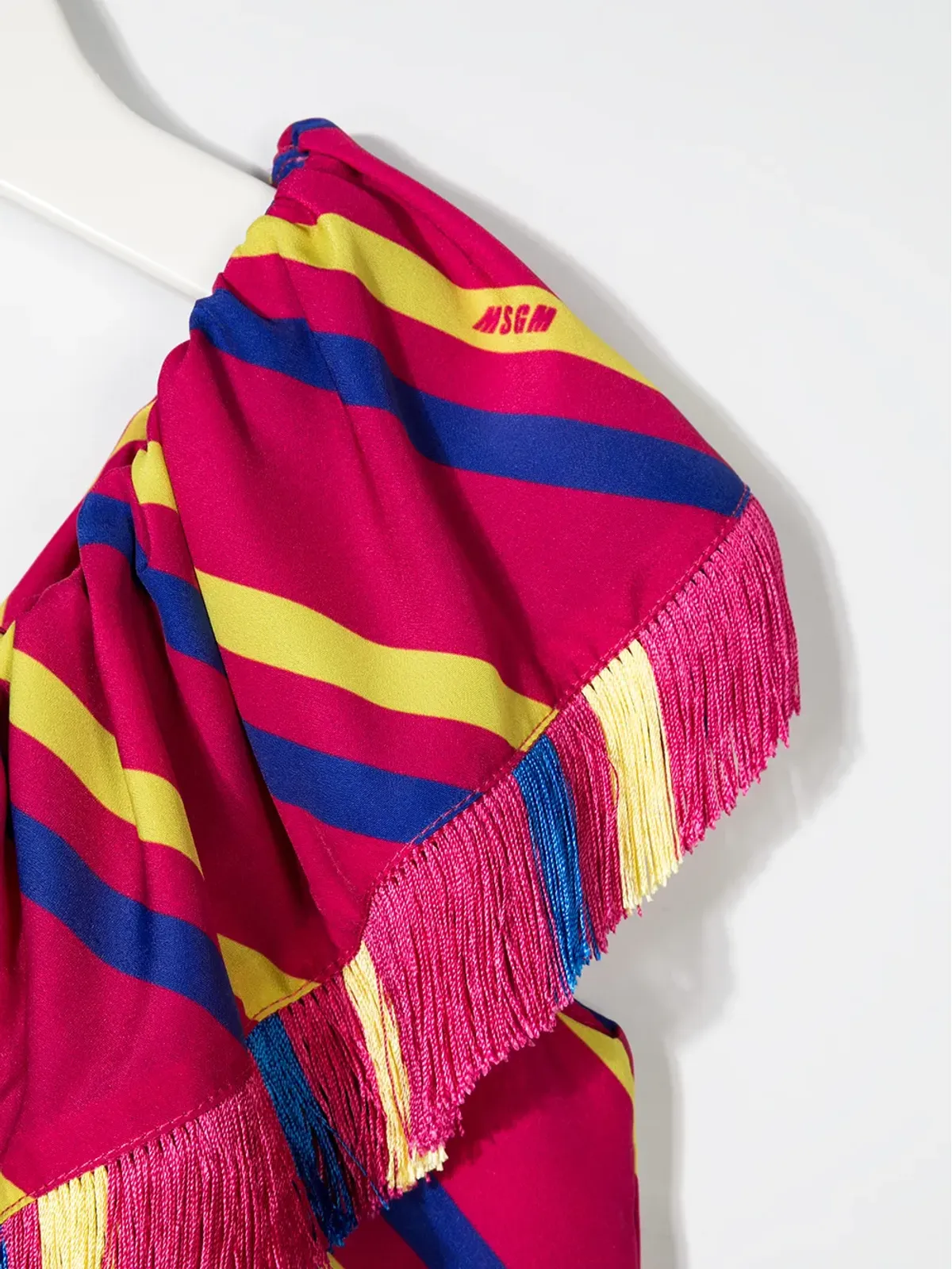 MSGM Kids ワンショルダー・ストライプドレス ピンク - 画像3