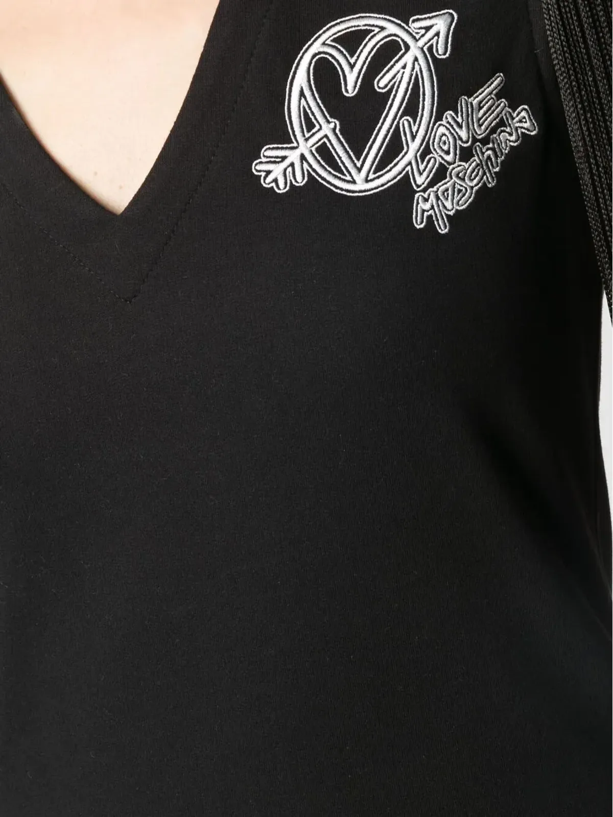 Love Moschino フリンジエッジ Vネック ドレス - 画像5
