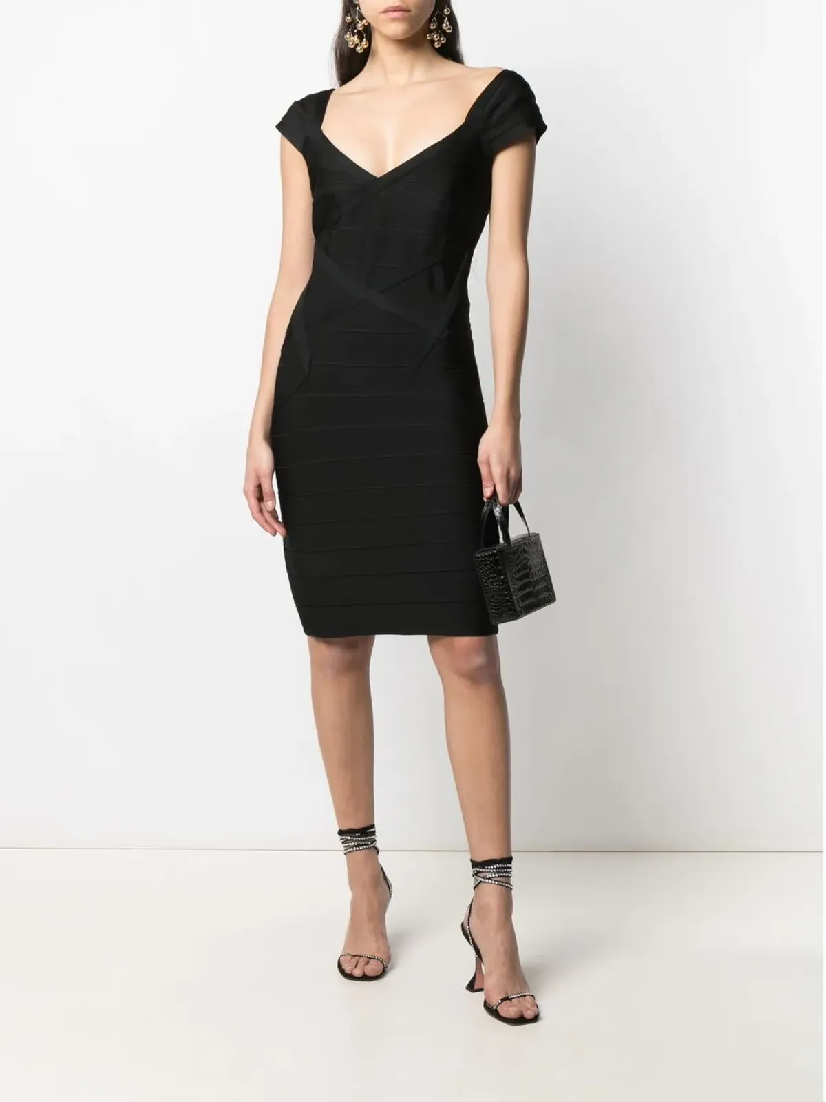 A.N.G.E.L.O. Vintage Cult 2000s panelled fitted dress - Black - 画像2