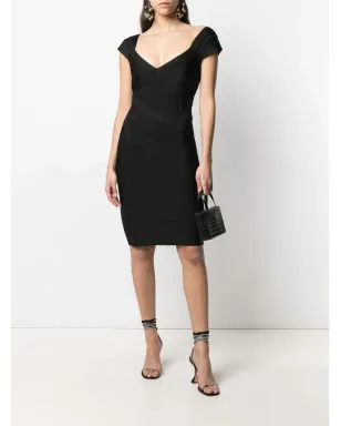 A.N.G.E.L.O. Vintage Cult 2000s panelled fitted dress - Black - サムネイル2