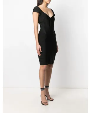 A.N.G.E.L.O. Vintage Cult 2000s panelled fitted dress - Black - サムネイル3