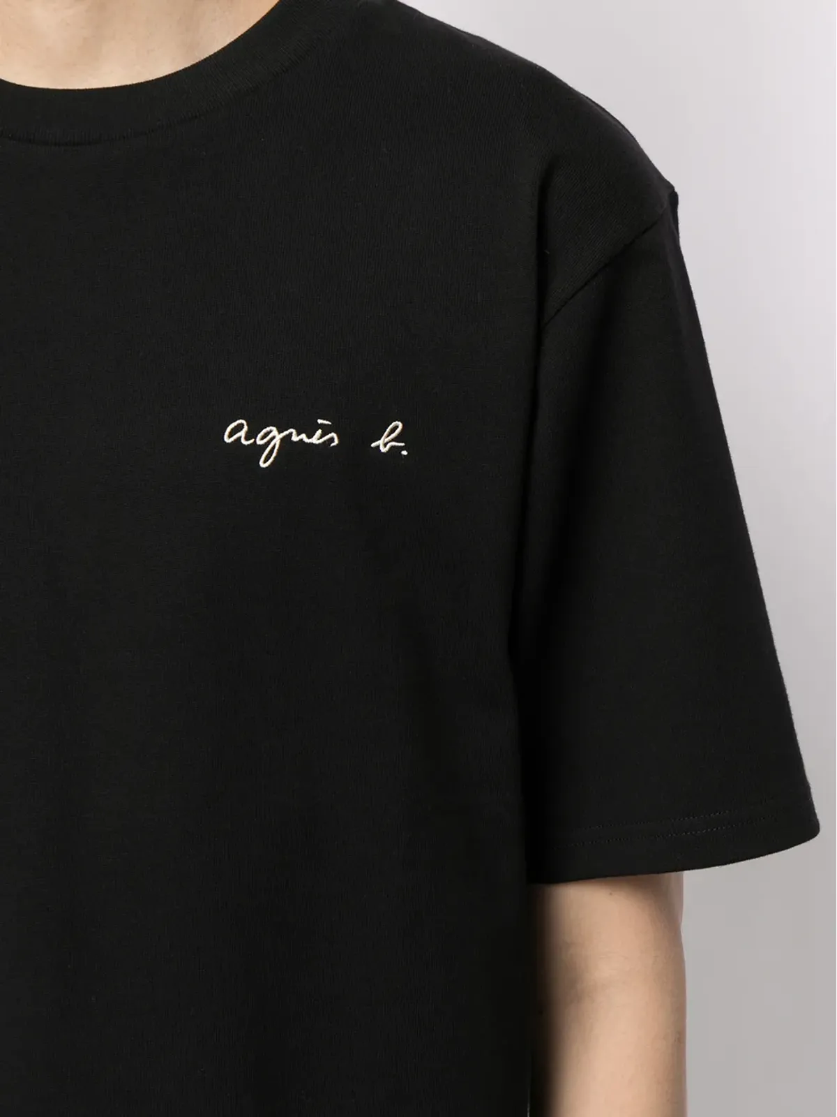 agnès b. ロゴ刺繍入りコットンTシャツ - 画像5