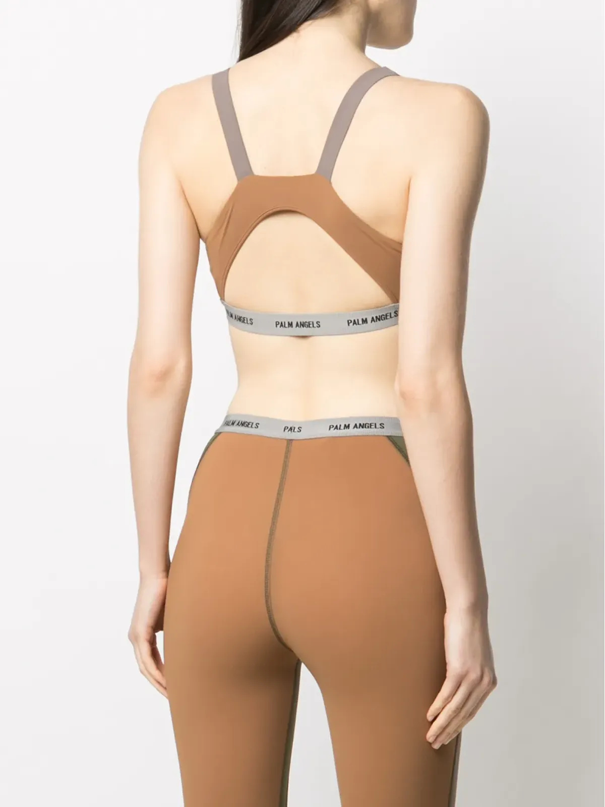 Palm Angels カラーブロック パネルド スポーツブラ - グレー - 画像4