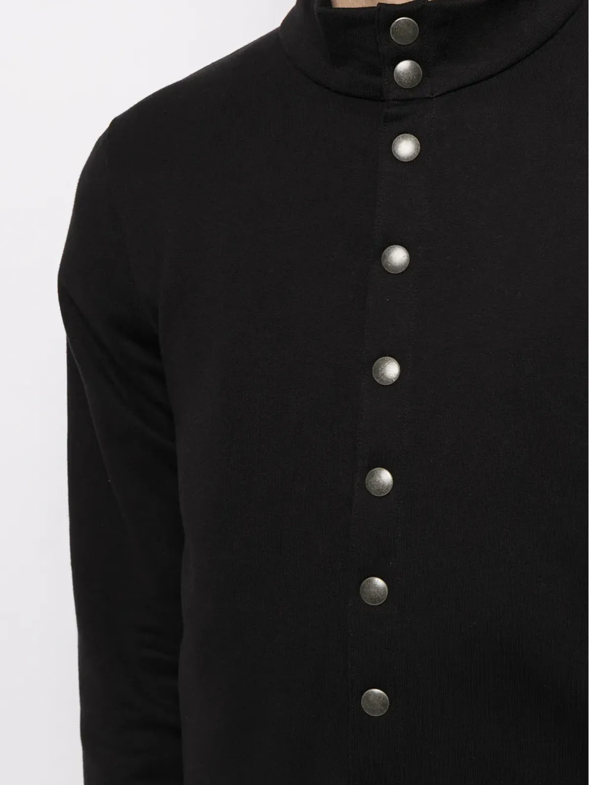 agnès b. Nacre snap-button cotton cardigan - Black - 画像5