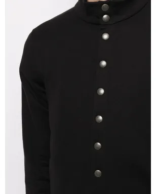 agnès b. Nacre snap-button cotton cardigan - Black - サムネイル5