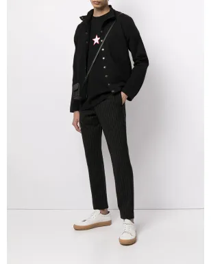 agnès b. Nacre snap-button cotton cardigan - Black - サムネイル2